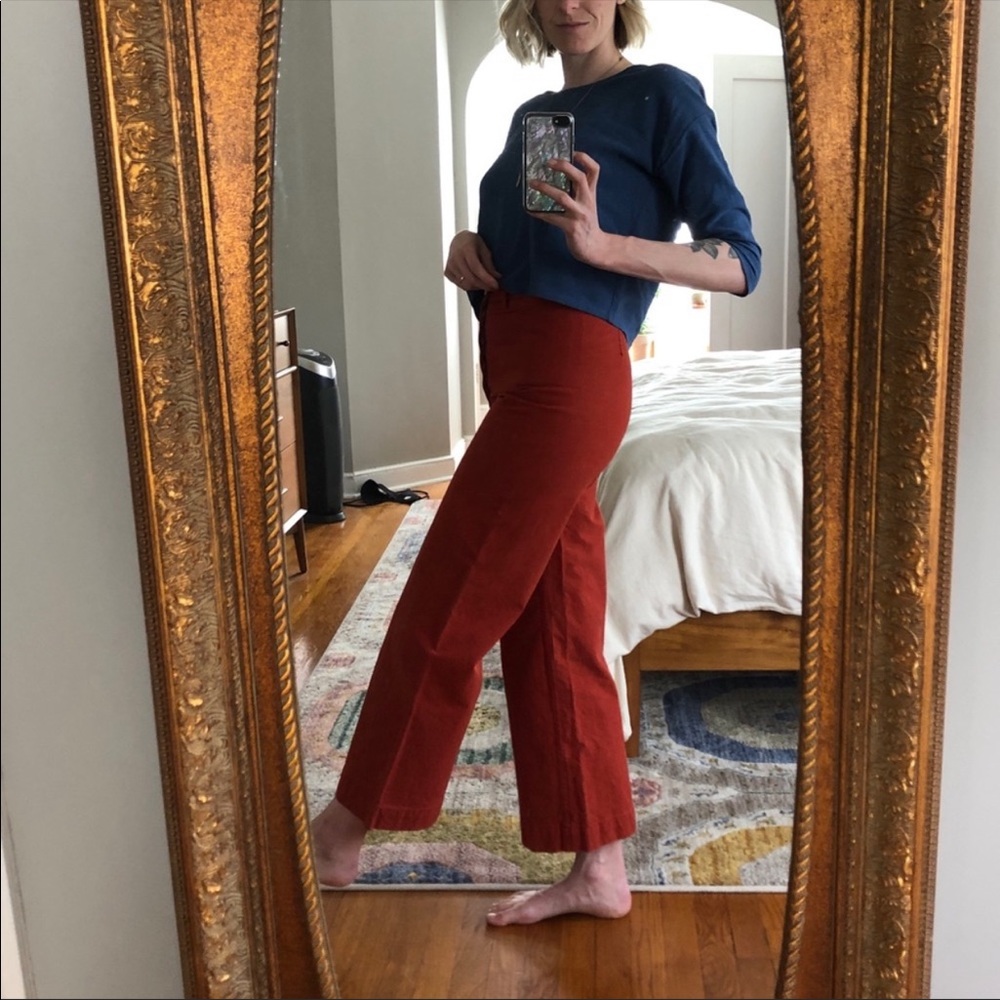 Jesse Kamm Red Wide Leg Pants - Picture 5 of 5